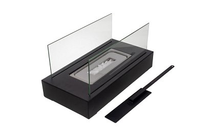 Voľne stojaci biokrb 35 × 18 × 17 cm – bez dymu, na bioetanol, so 2 sklenenými stenami