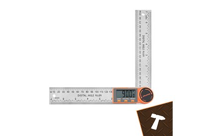 Digitálny elektronický uhloomer 360°, 200 mm s LCD – presné meranie uhlov