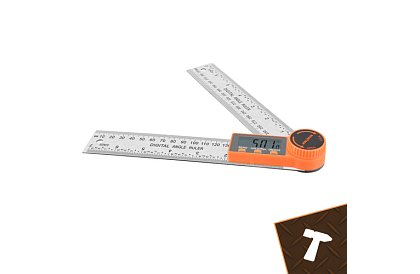 Digitálny elektronický uhloomer 360°, 200 mm s LCD – presné meranie uhlov