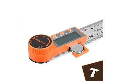 Digitálny elektronický uhloomer 360°, 200 mm s LCD – presné meranie uhlov