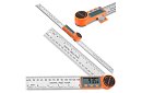 Digitálny elektronický uhloomer 360°, 200 mm s LCD – presné meranie uhlov
