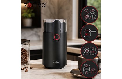 Elektrický mlynček Zortiva 150 W – rýchle mletie kávy, orechov a korenia