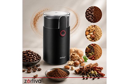 Elektrický mlynček Zortiva 150 W – rýchle mletie kávy, orechov a korenia