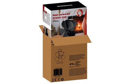Krbový päťlopatkový ventilátor KAMINER - poháňaný teplom
