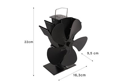 Krbový päťlopatkový ventilátor KAMINER - poháňaný teplom