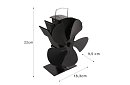 Krbový päťlopatkový ventilátor KAMINER - poháňaný teplom