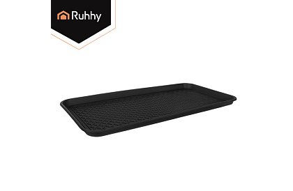 Odkvapkávač topánok – podložka pod obuv XXL, 75,5 × 38 cm, čierna