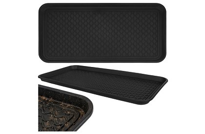 Odkvapkávač topánok – podložka pod obuv XXL, 75,5 × 38 cm, čierna