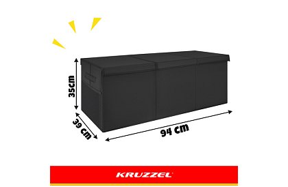 XXL truhla na hračky 132 l s víkom, čierny organizér 94 cm