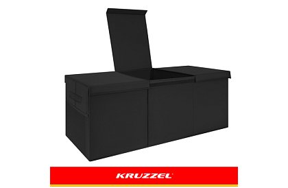 XXL truhla na hračky 132 l s víkom, čierny organizér 94 cm