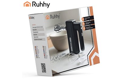 Ručný mixér 800 W, 5 rýchlostí, Turbo, hnetacie háky