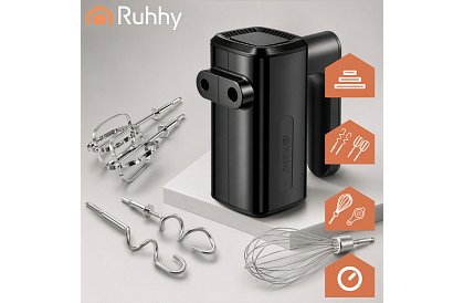 Ručný mixér 800 W, 5 rýchlostí, Turbo, hnetacie háky