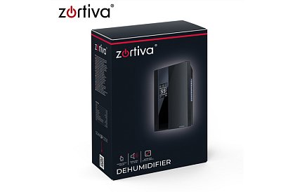 Odvlhčovač vzduchu Zortiva 90 W, 2 l, hygrostat, časovač, diaľkové ovládanie – čierny