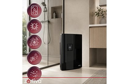 Odvlhčovač vzduchu Zortiva 90 W, 2 l, hygrostat, časovač, diaľkové ovládanie – čierny