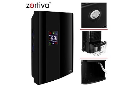 Odvlhčovač vzduchu Zortiva 90 W, 2 l, hygrostat, časovač, diaľkové ovládanie – čierny