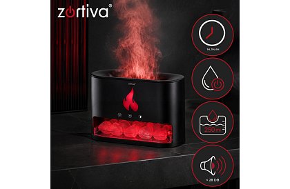 Ultrazvukový aroma difuzér Zortiva 250 ml s efektom plameňa