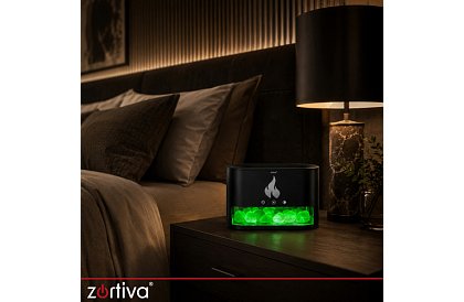 Ultrazvukový aroma difuzér Zortiva 250 ml s efektom plameňa