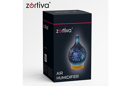 Aroma difuzér Zortiva 200 ml, RGB LED lampa, 3D efekt, aromaterapia