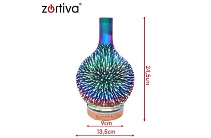 Aroma difuzér Zortiva 200 ml, RGB LED lampa, 3D efekt, aromaterapia