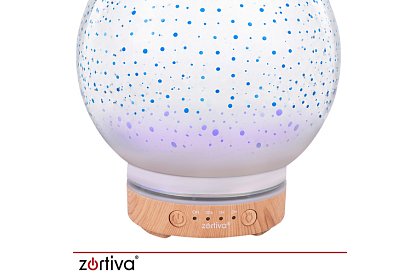 Aroma difuzér Zortiva 200 ml, RGB LED lampa, 3D efekt, aromaterapia