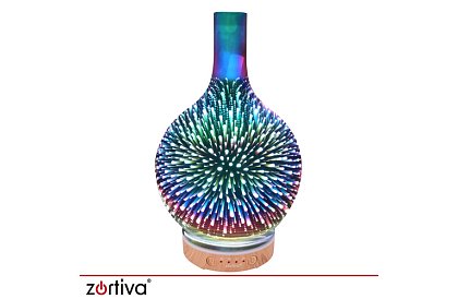 Aroma difuzér Zortiva 200 ml, RGB LED lampa, 3D efekt, aromaterapia