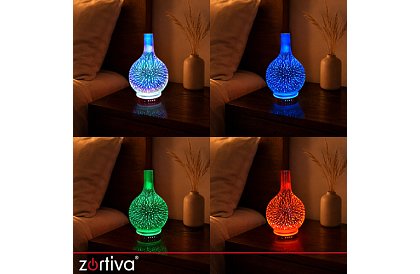 Aroma difuzér Zortiva 200 ml, RGB LED lampa, 3D efekt, aromaterapia