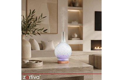 Aroma difuzér Zortiva 200 ml, RGB LED lampa, 3D efekt, aromaterapia