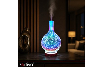 Aroma difuzér Zortiva 200 ml, RGB LED lampa, 3D efekt, aromaterapia