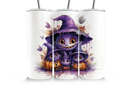 Cestovný termokelímok s brčkom 590 ml – Halloween čarodejnica 01