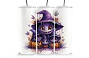Cestovný termokelímok s brčkom 590 ml – Halloween čarodejnica 01