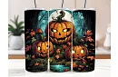 Cestovný termokelímok s brčkom 590 ml – Halloweenske tekvice v lese 03