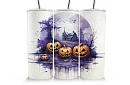 Cestovný termokelímok s brčkom 590 ml – Halloweenský strašidelný dom a tekvica 04