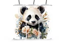 Cestovný termokelímok s brčkom 590 ml – Roztomilá panda a kvety 09