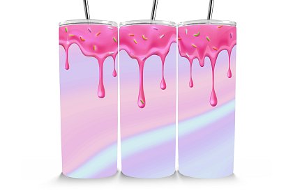 Cestovný termokelímok s brčkom 590 ml – Sladká ružová poleva s posypom 14