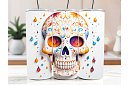 Cestovný termokelímok s brčkom 590 ml – Mexická lebka Santa Muerte 21