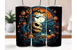Cestovný termokelímok s brčkom 590 ml – Halloweensky kráľ Jack a tekvica 27