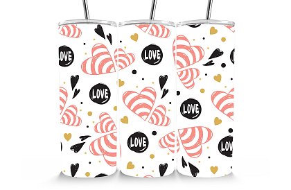 Cestovný termokelímok s brčkom 590 ml – Srdiečka Love 32