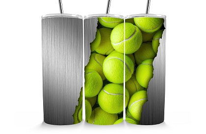 Cestovný termokelímok s brčkom 590 ml – Tenisové loptičky 35