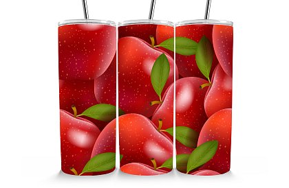 Cestovný termokelímok s brčkom 590 ml – Šťavnaté červené jablká 58