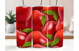 Cestovný termokelímok s brčkom 590 ml – Šťavnaté červené jablká 58