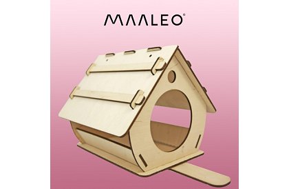 Drevené DIY kŕmidlo pre vtáky na montáž a maľovanie