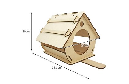 Drevené DIY kŕmidlo pre vtáky na montáž a maľovanie