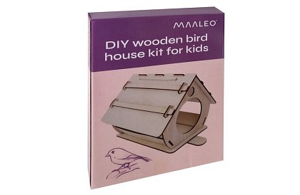Drevené DIY kŕmidlo pre vtáky na montáž a maľovanie