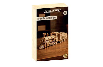 3D drevené puzzle - Parnej lokomotívy s tendrom