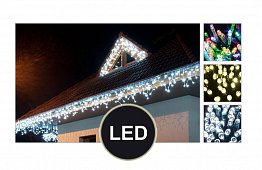 LED vianočný záves do okna – dážď 2,5 metrov