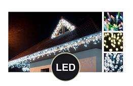 LED vianočný záves do okna – dážď 2,5 metrov