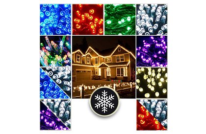 Vianočné vonkajšie LED reťaze - Efektná svetelná reťaz - 21 metrov