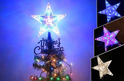 Svietiaca LED hviezda na vianočný stromček