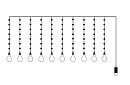 Svetelný LED záves so žiarovkami - 2,25 metrov