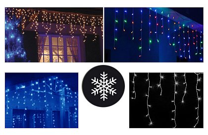 Vonkajší LED vianočný záves – dážď - 40 metrov